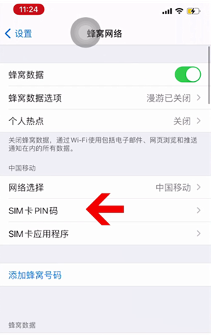 临河苹果14维修网分享如何给iPhone14的SIM卡设置密码 